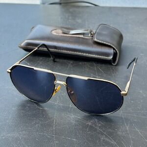 BerDel Sferoflex Aviator Sunglasses Vintage Luxury Gold Black Italy Case